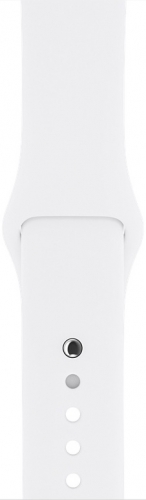 Apple Watch Series 1, Корпус 38 мм из серебристого алюминия, спортивный ремешок белого цвета (MNNG2)
