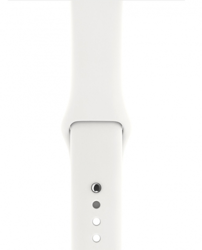 Apple Watch Series 3 Cellular 38мм, корпус из нержавеющей стали, cпортивный ремешок цвета «мягкий белый» (MQJV2)
