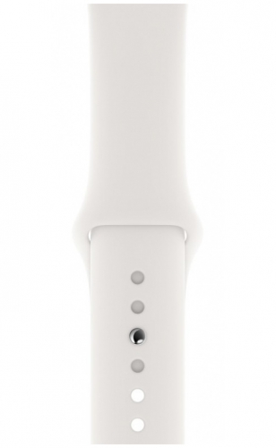 Умные часы Apple Watch Series 4, 40 мм, корпус из серебристого алюминия, спортивный ремешок белого цвета MU642