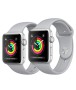 Apple Watch Series 3 38мм, корпус из серебристого алюминия, спортивный ремешок дымчатого цвета (MQKU2)